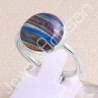 Rainbow Calsilica Ring Solitaire Gemstone Ring 925 Sterling Silver Ring