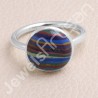 Rainbow Calsilica Ring Solitaire Gemstone Ring 925 Sterling Silver Ring