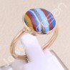 Rainbow Calsilica Ring 925 Sterling Silver Ring Rose Gold-Plated Ring