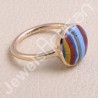 Rainbow Calsilica Ring 925 Sterling Silver Ring Rose Gold-Plated Ring