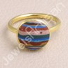 Solid Silver Gold Vermeil Rainbow Calsilica Ring
