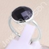 Black Onyx Ring Solitaire Gemstone Ring 925 Sterling Silver Ring