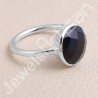 Black Onyx Ring Solitaire Gemstone Ring 925 Sterling Silver Ring