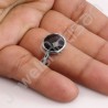 Black Onyx Ring Solitaire Gemstone Ring 925 Sterling Silver Ring