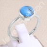 Blue Copper Turquoise Ring Solitaire Silver Ring Sterling Silver Ring