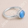 Blue Copper Turquoise Ring Solitaire Silver Ring Sterling Silver Ring