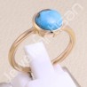 Blue Copper Turquoise Ring Sterling Silver Ring Rose Gold-Plated Ring