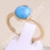 Blue Copper Turquoise Ring Sterling Silver Ring Rose Gold-Plated Ring