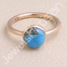 Blue Copper Turquoise Ring Sterling Silver Ring Rose Gold-Plated Ring