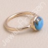 Blue Copper Turquoise Ring Sterling Silver Ring Rose Gold-Plated Ring
