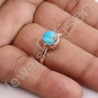 Blue Copper Turquoise Ring Sterling Silver Ring Rose Gold-Plated Ring
