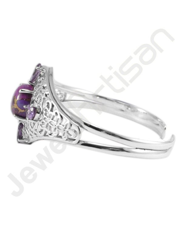 Purple Copper Turquoise Bangle Amethyst Bangle Cuff Design Bangle