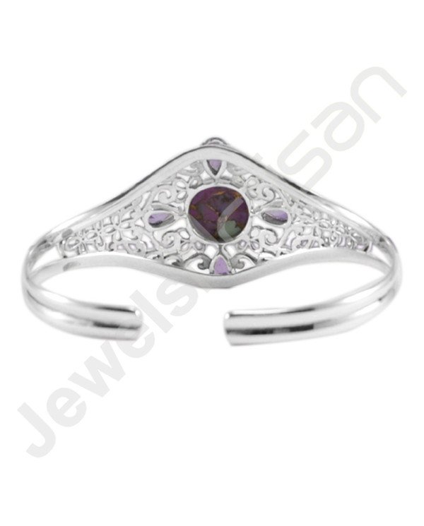 Purple Copper Turquoise Bangle Amethyst Bangle Cuff Design Bangle