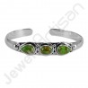Green Copper Turquoise Bangle Cuff Bangle 925 Sterling Silver Bangle