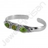 Green Copper Turquoise Bangle Cuff Bangle 925 Sterling Silver Bangle