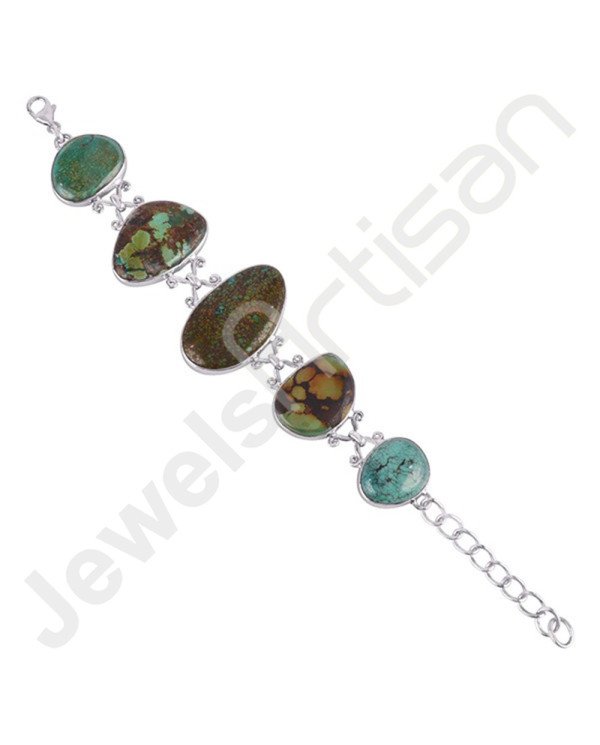 Tibetan Turquoise Bracelet Handmade Bracelet Sterling Silver Bracelet