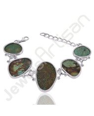 Tibetan Turquoise Bracelet Handmade Bracelet Sterling Silver Bracelet