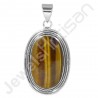 Sterling Silver Tiger Eye Gemstone Statement Pendant