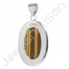Sterling Silver Tiger Eye Gemstone Statement Pendant