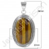Sterling Silver Tiger Eye Gemstone Statement Pendant