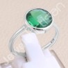 Classic Solitaire Ring 925 Sterling Silver Ring Green Quartz Ring