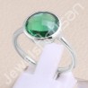 Classic Solitaire Ring 925 Sterling Silver Ring Green Quartz Ring
