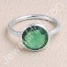 Classic Solitaire Ring 925 Sterling Silver Ring Green Quartz Ring