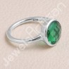 Classic Solitaire Ring 925 Sterling Silver Ring Green Quartz Ring