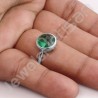 Classic Solitaire Ring 925 Sterling Silver Ring Green Quartz Ring