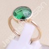Rose Gold-Plated Ring 925 Sterling Silver Ring Green Quartz Ring