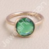Rose Gold-Plated Ring 925 Sterling Silver Ring Green Quartz Ring