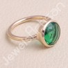Rose Gold-Plated Ring 925 Sterling Silver Ring Green Quartz Ring