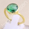 Sterling Silver Green Quartz Gold Vermeil Ring