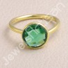 Sterling Silver Green Quartz Gold Vermeil Ring
