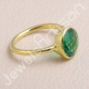 Sterling Silver Green Quartz Gold Vermeil Ring