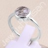 Classic Solitaire Ring Sterling Silver Ring Tourmalinated Quartz Ring