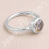 Classic Solitaire Ring Sterling Silver Ring Tourmalinated Quartz Ring