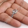 Classic Solitaire Ring Sterling Silver Ring Tourmalinated Quartz Ring