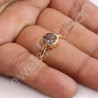 Solid Silver Ring Tourmalinated Quartz Ring 1-Micron Gold-Plated Ring