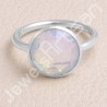 Classic Solitaire Ring 925 Sterling Silver Ring Opal Quartz Ring