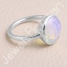 Classic Solitaire Ring 925 Sterling Silver Ring Opal Quartz Ring