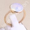 Rose Gold-Plated Ring 925 Sterling Silver Ring Opal Quartz Ring