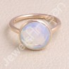 Rose Gold-Plated Ring 925 Sterling Silver Ring Opal Quartz Ring