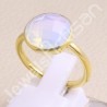 Sterling Silver Opal Quartz Gold Vermeil Ring