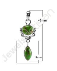 Mohave Turquoise Pendant 925 Sterling Silver Pendant Handmade Pendant