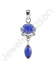 Blue Onyx Pendant 925 Sterling Silver Pendant Handmade Pendant
