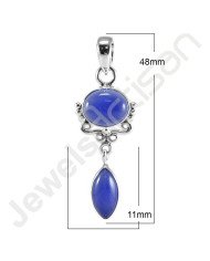 Blue Onyx Pendant 925 Sterling Silver Pendant Handmade Pendant