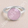 Classic Solitaire Ring Rose Quartz Ring 925 Sterling Silver Ring