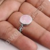 Classic Solitaire Ring Rose Quartz Ring 925 Sterling Silver Ring