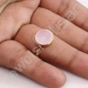 Gold Vermeil Ring Solitaire Rose Quartz Ring 925 Sterling Silver Ring
